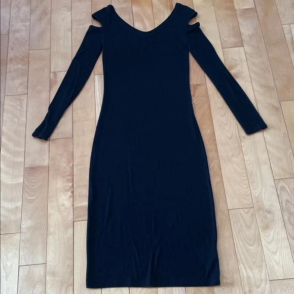 M. 🖤 ENZA COSTA 🖤 Glamourus Black Long Sleeve Kit Dress REVOLVE - Picture 2 of 5